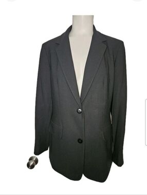 Liz Claiborne Collection Women's Black Lined Two Button Blazer Size PM